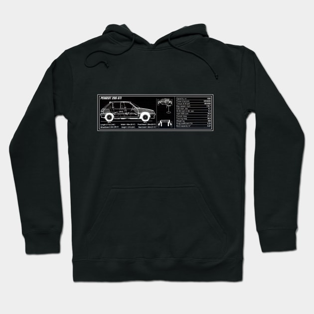 Peugeot 205 GTi Hoodie by SuperSportArt